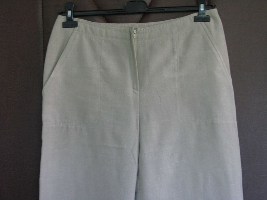 Szwedy  na lato beżowe bawełna i len - r. M