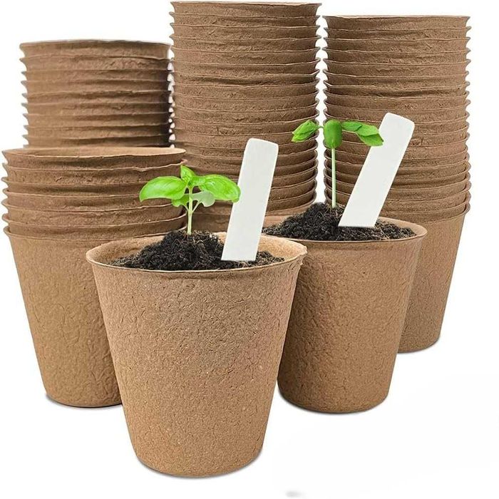 50 sztuk torfowych doniczek sadzonki kubek 8cm torfowe biodegradowalne
