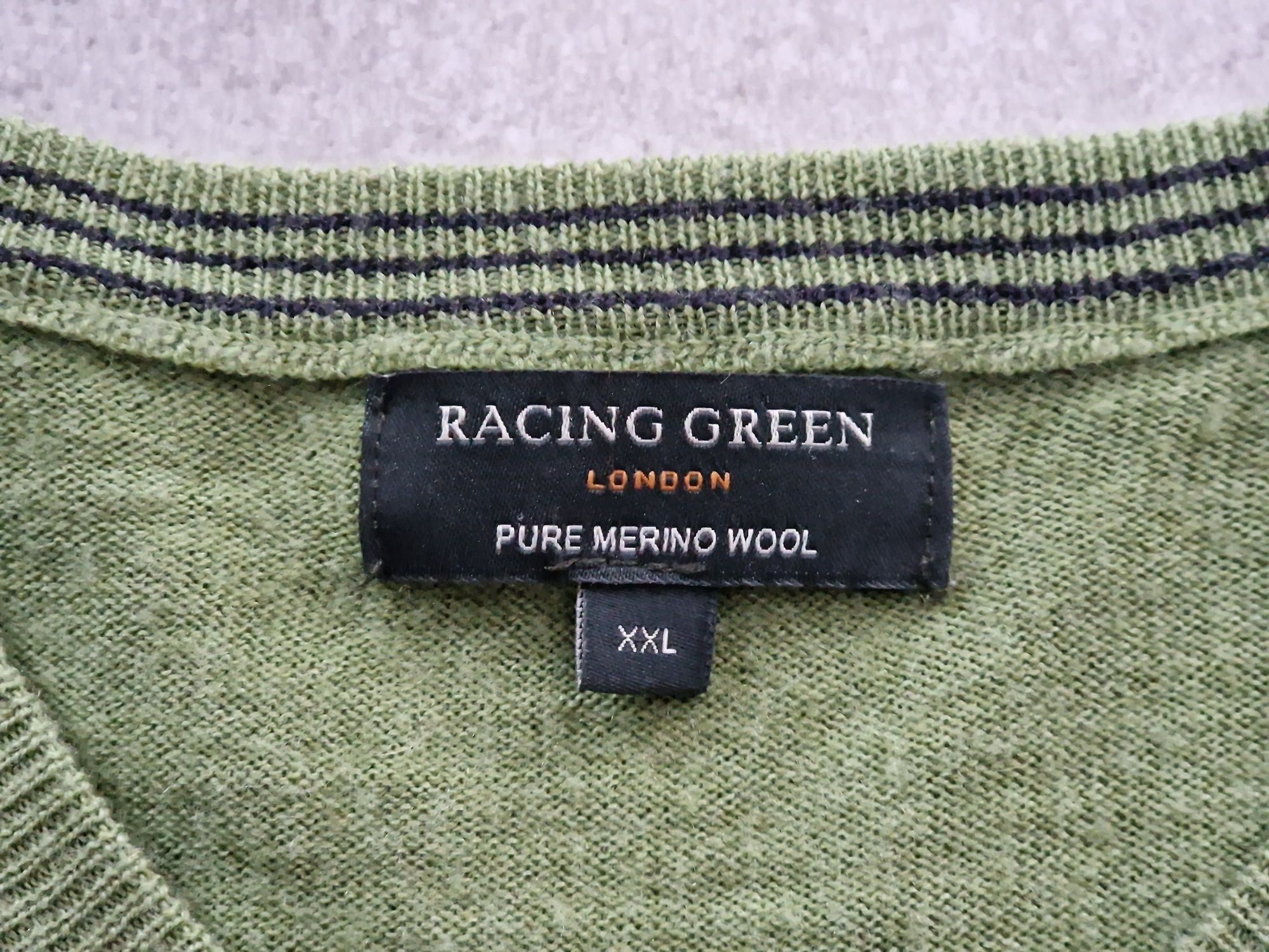 Sweter XXL Racing Green 100% merino wool zielony