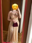Zlota elegancka sukienka z cekinami dluga do ziemi