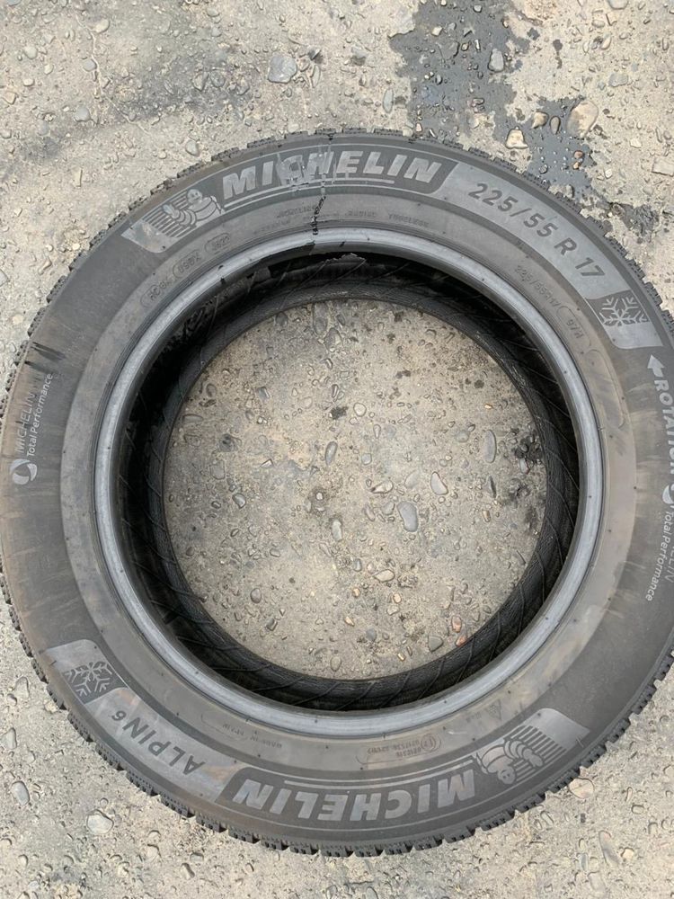 Шини 225/55 R17 Michelin 7,2-7,5мм, зима, 2022р