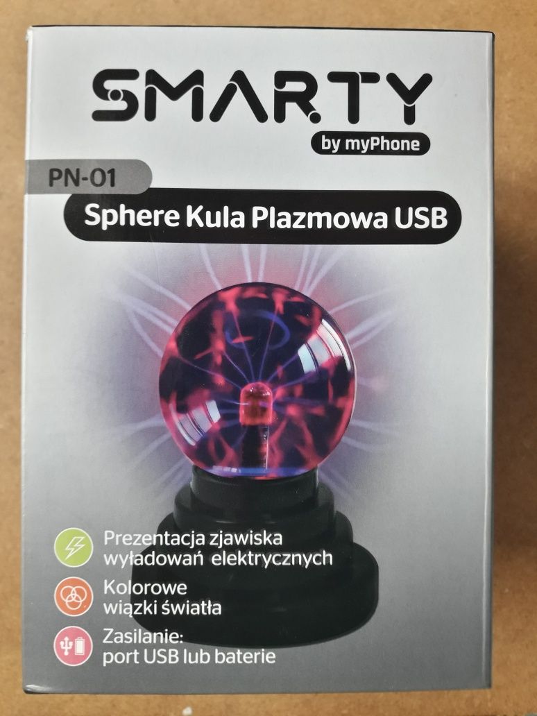 Kula plazmowa- transformator Tesli na USB  i baterie.