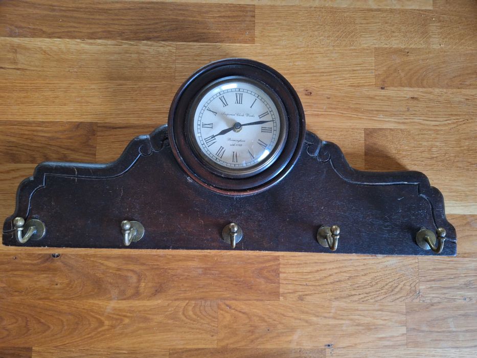 Zegar ścienny z wieszakiem Imperial Clock Works Birmingham kolonialny