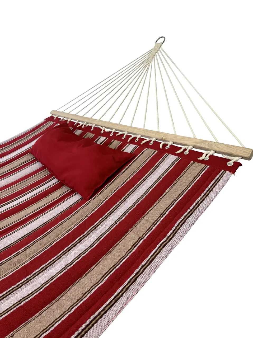 Гамак із планкою Siesta Red XXL 200х150 WCG Стьобана тканина + подушка