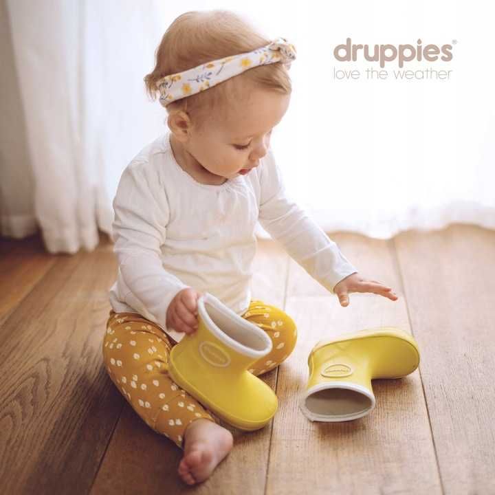 Kalosze DZIECIĘCE gumiaki LEKKIE dla dzieci NEWBORN pastel lemon 26