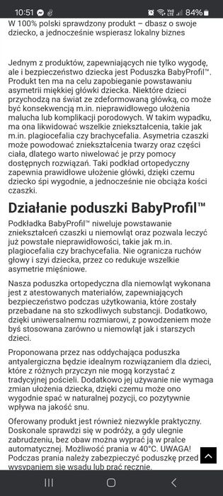 Poduszka ortopedyczna dla niemowląt BabyProfil