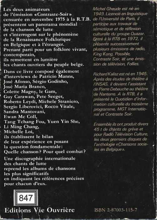 Michel Gheude + R. Kalisz	- - -		Il Y A Folklore et Folklore	- -	Livro