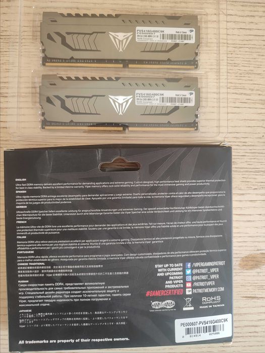 Модуль пам`яті DDR4 2х8GB/4000 Patriot Viper Steel Gray PVS416G400C9K