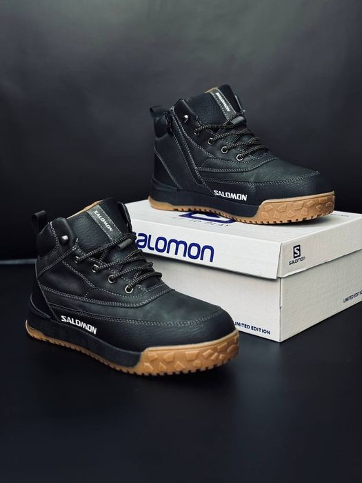 Мужские Ботинки Salomon Зимние кожа Саломон чоловічі кросівки саломон