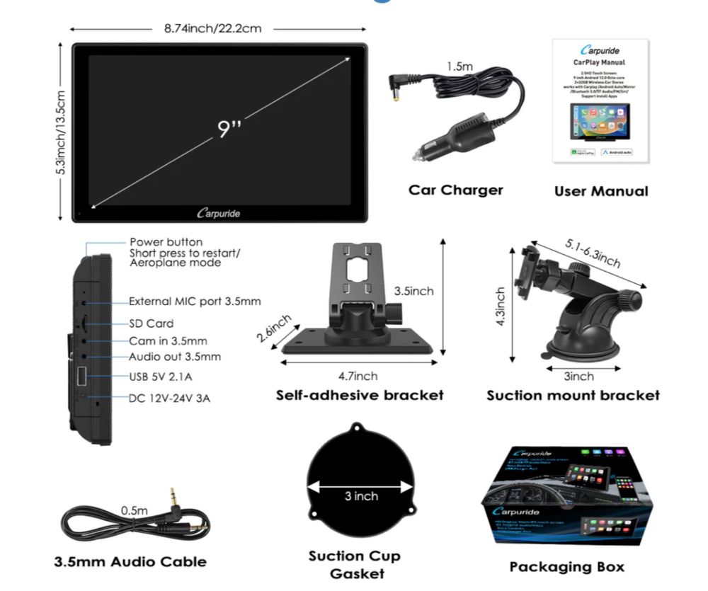 Carpuride W901 Plus 9cali Android Carplay