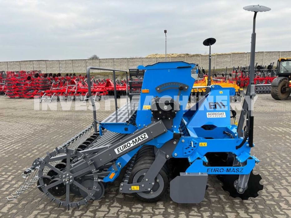 Agregat uprawowo-siewny EURO-MASZ nabudowany 3m brona siewnik NOWY !!!