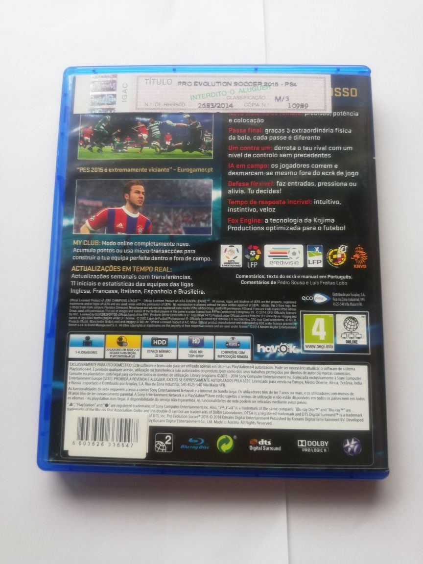 PES 2015 PS4 jogo