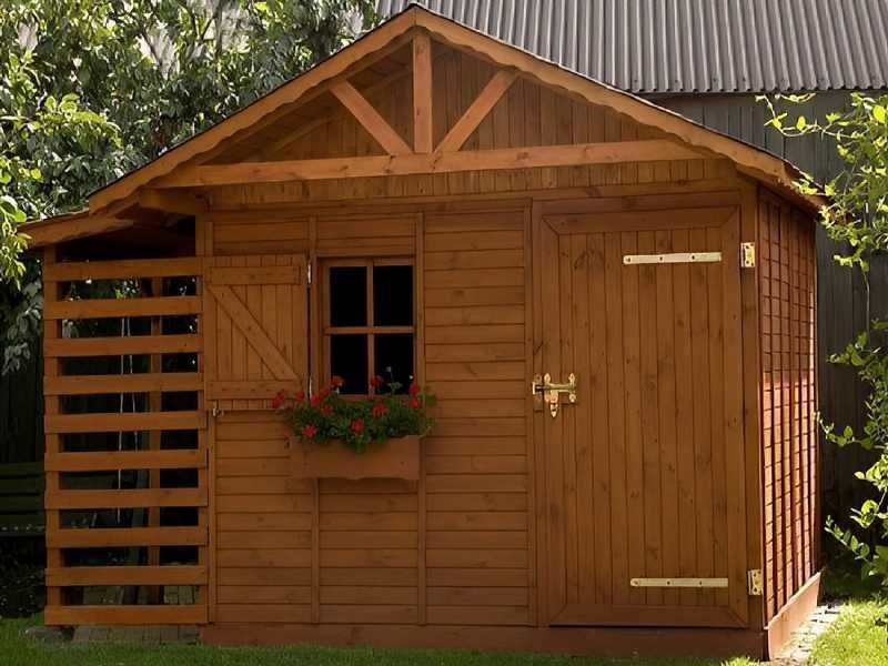 Domek zebra ogrodowy dach dwuspadowy drewniany 4x3 producent A1