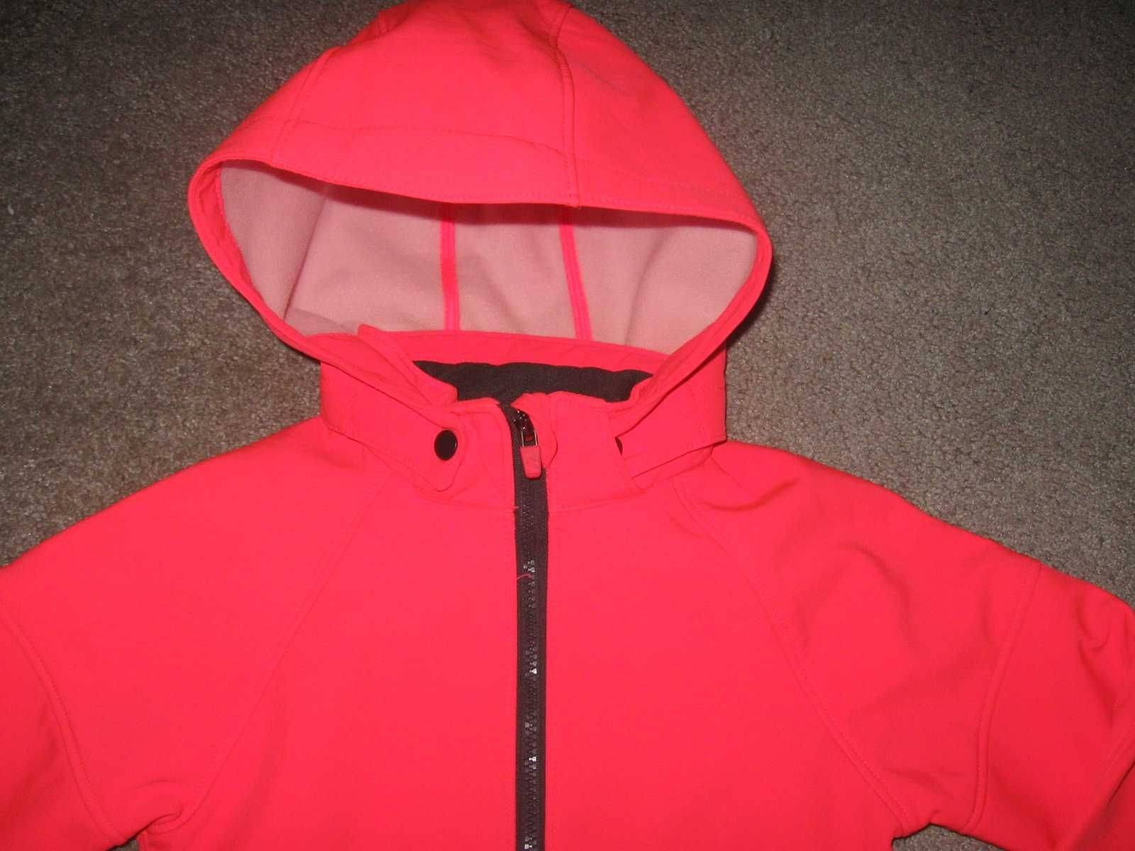 H&M SOFTSHELL 128/134 kurtka*neonowa pomarańczowa