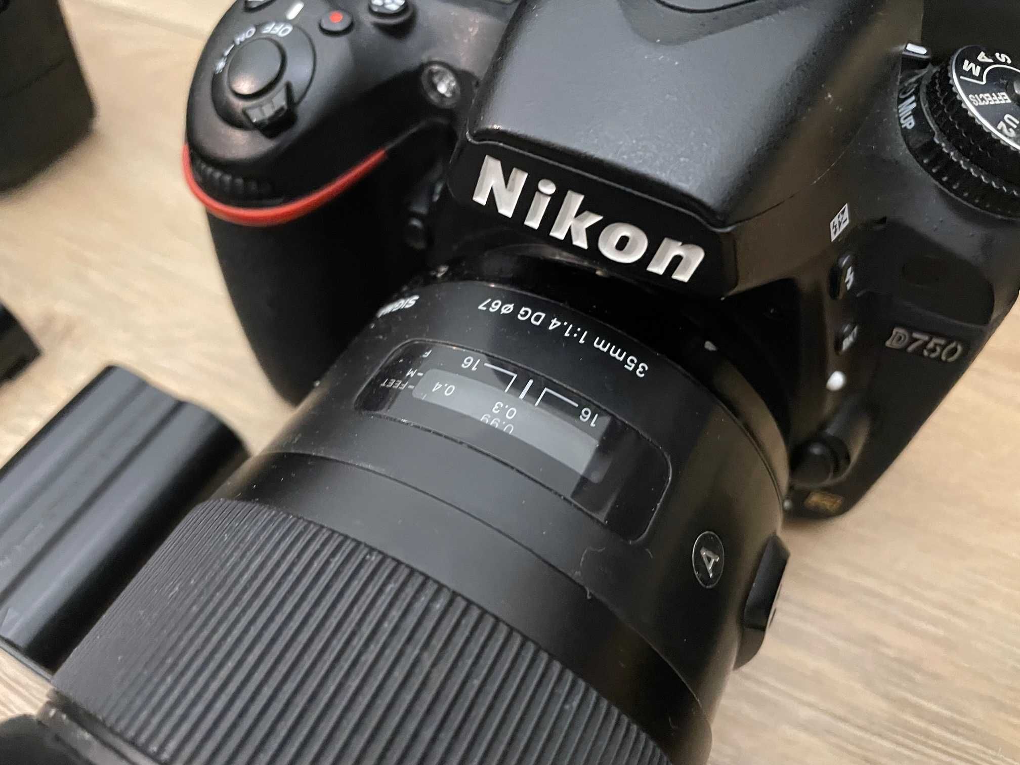 2szt Nikon D750, Sigma Art 85mm 1.4 , Sigma Art 35mm 1.4  6x32gb