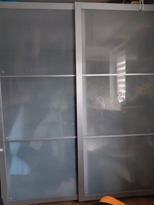 Szafa Ikea drzwi przesuwane(aluminium-szklo)