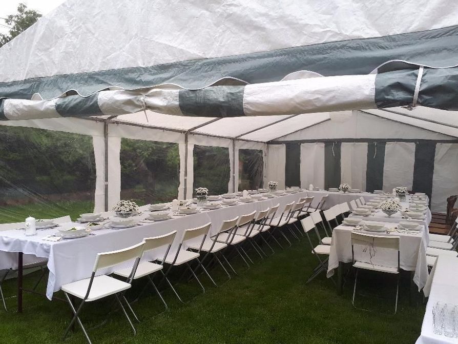 Namioty Wypożyczalnia wynajem namiotów imprezowych zastawy stołowej