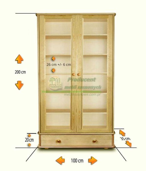 Witryna na książki - sosnowa