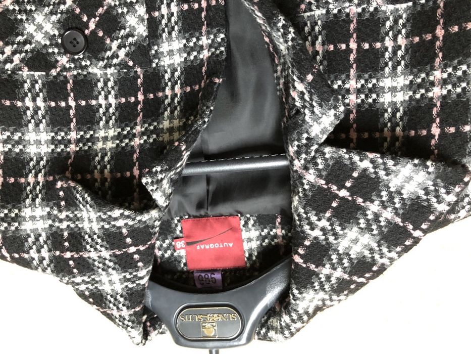 Autograf płaszcz w kratę z wełną rozm. 38, M