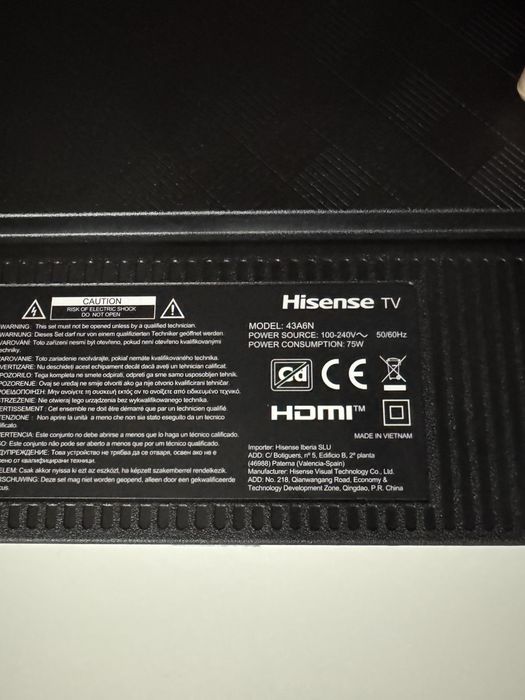 SmartTv Hisense 43’’ 109cm