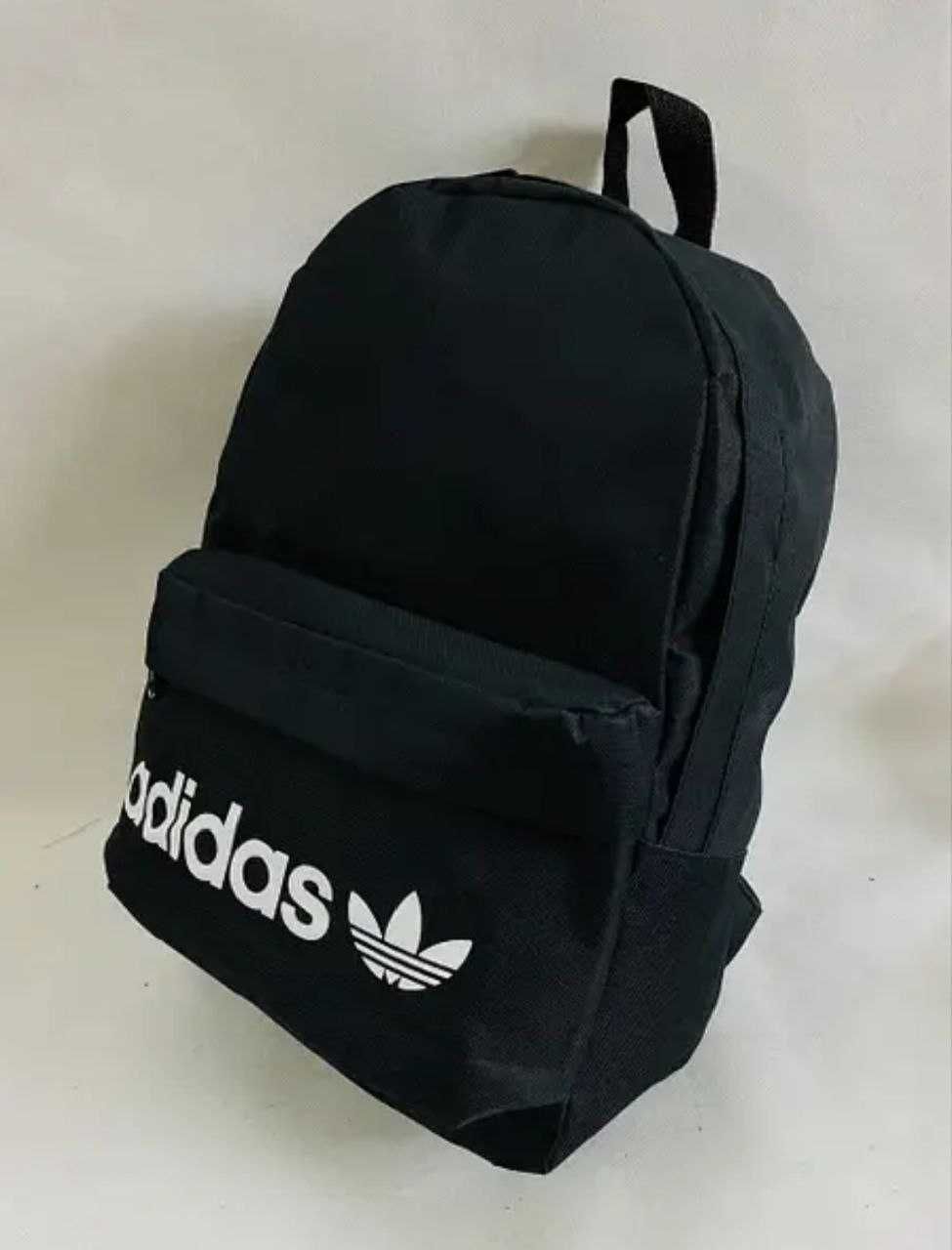 Чоловічий міський рюкзак Adidas | Чорний рюкзак з білим логотипом