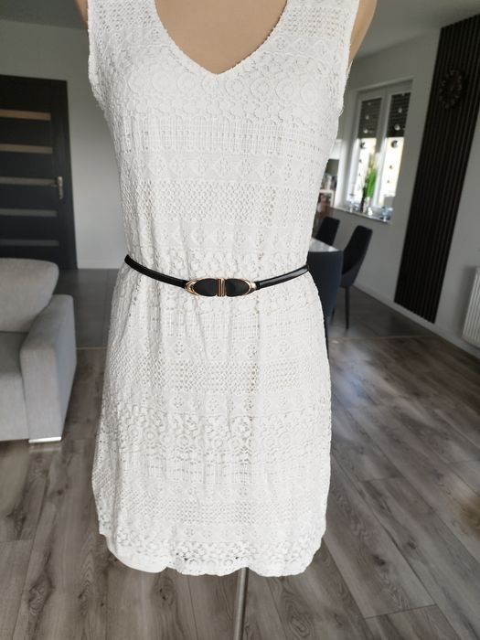 R.L only śmietankowa biała kremowa sukienka koronka wesele komunia chr