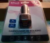 Carregador de isqueiro 2 portas USB Novo