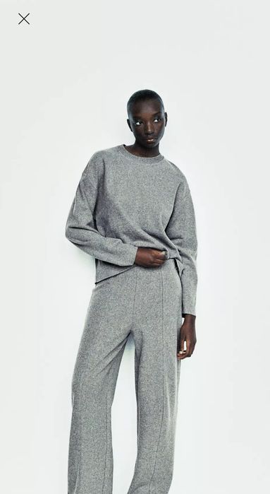 Комплект штани светр сірий soft zara s