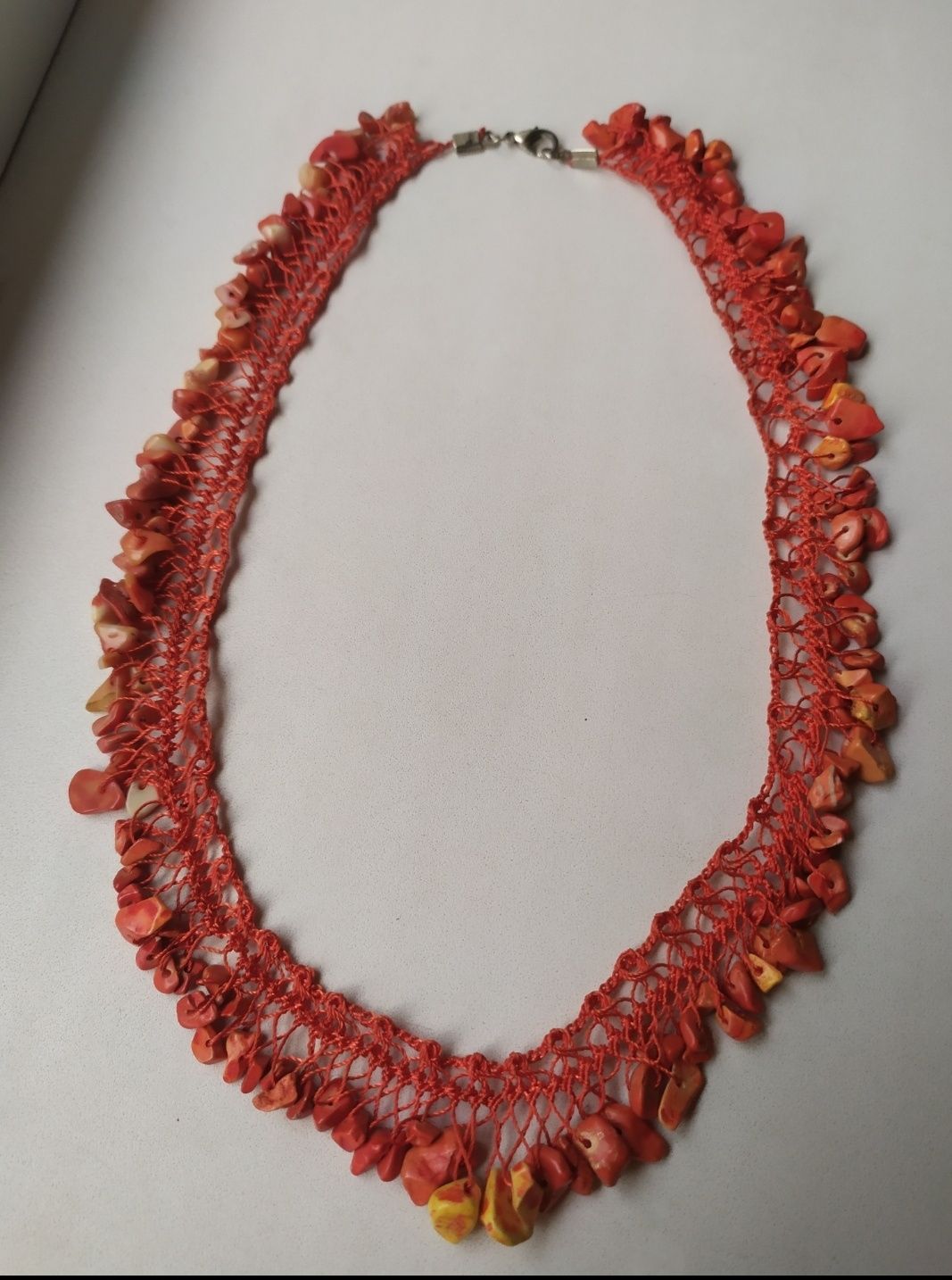 Ручная работа  Ожерелье из натурального камня Коралл Винтаж