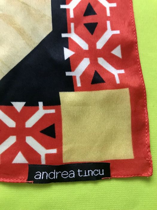 Хустка 100% натур шовк Andrea Tincu платок вінтаж шелк твіллі бандана