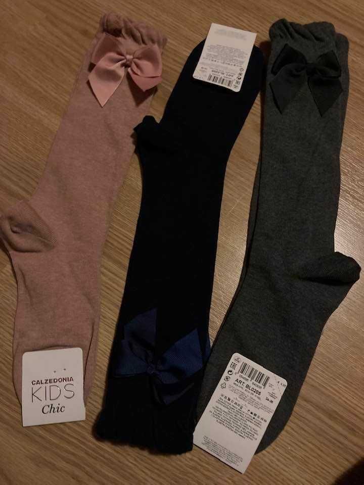 Meias até ao joelho com laço- para Menina 34/36-Novas da Calzedonia