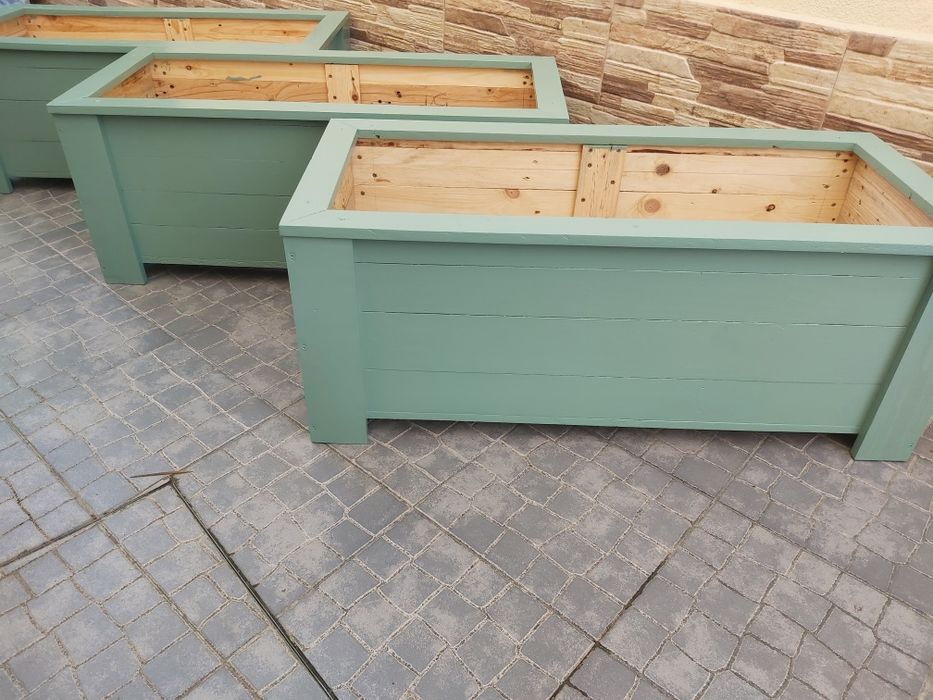 Floreira vaso canteiro madeira