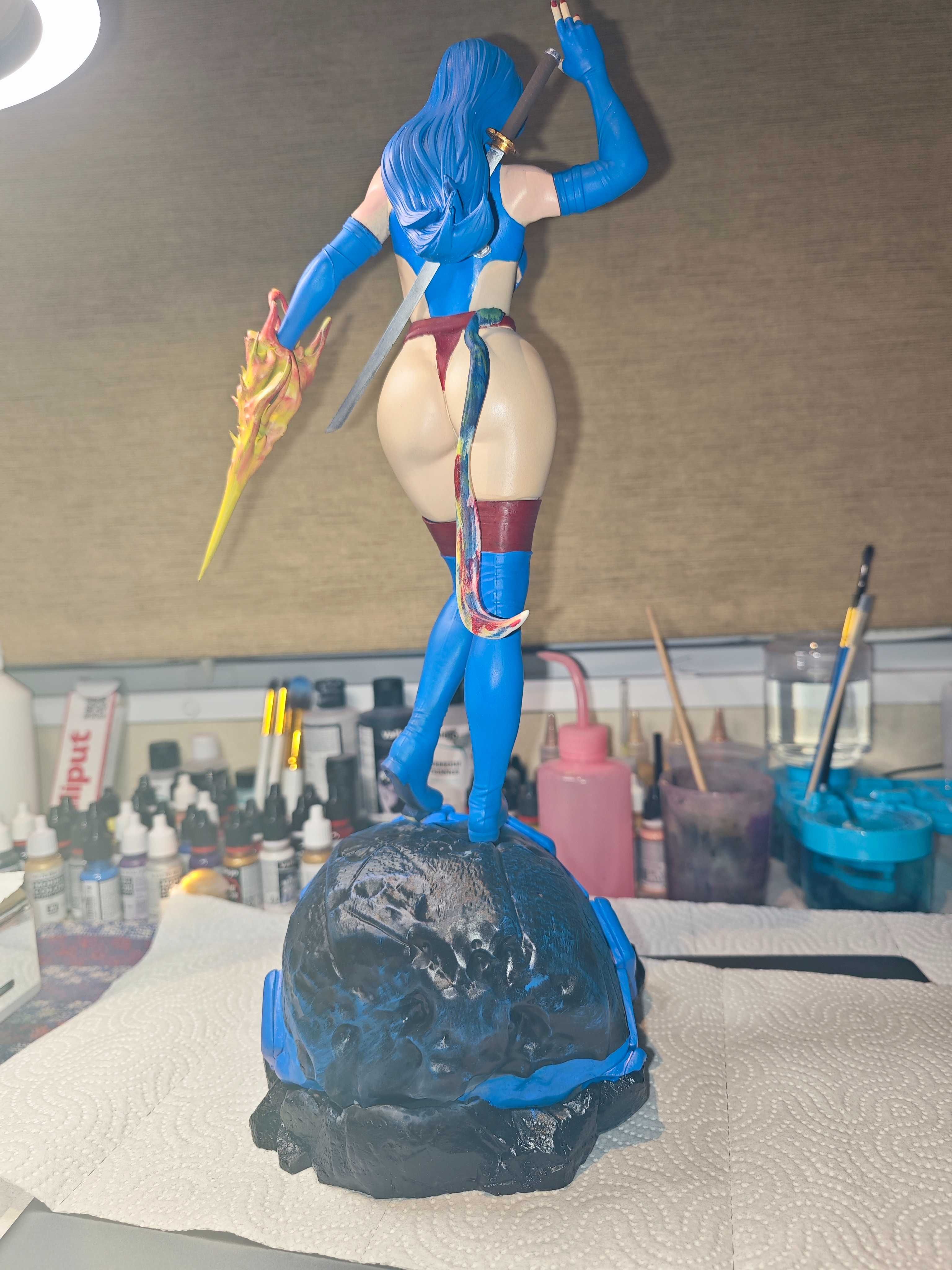 Psylocke figurinha 3D resina