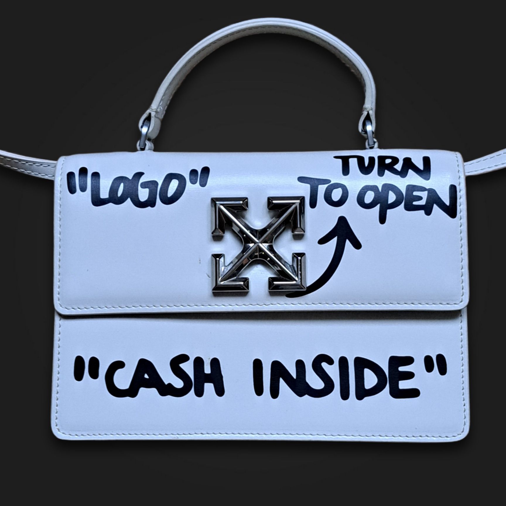 Off white jitney bag "cash inside"