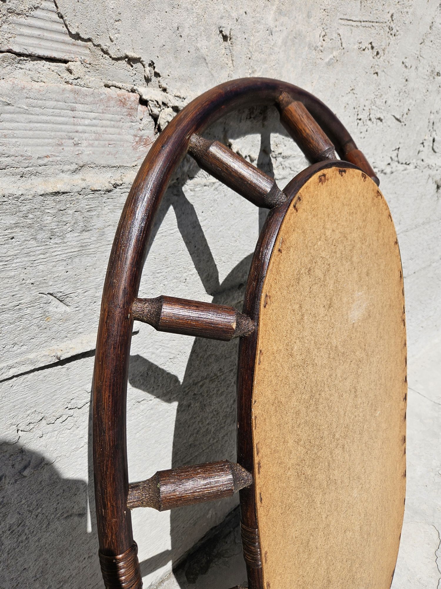 Lustro ścienne bambusowe ratanowe boho mid century modern retro vintag