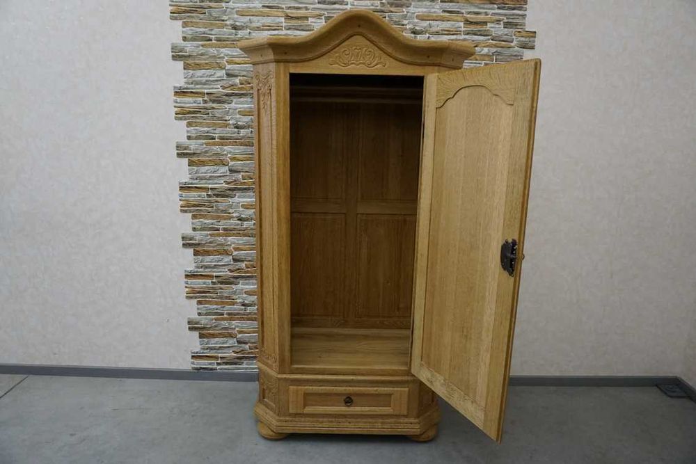 Szafa z litego dębu dębowa naturalna 1 drzwiowa szer. 100 cm (P-1299)
