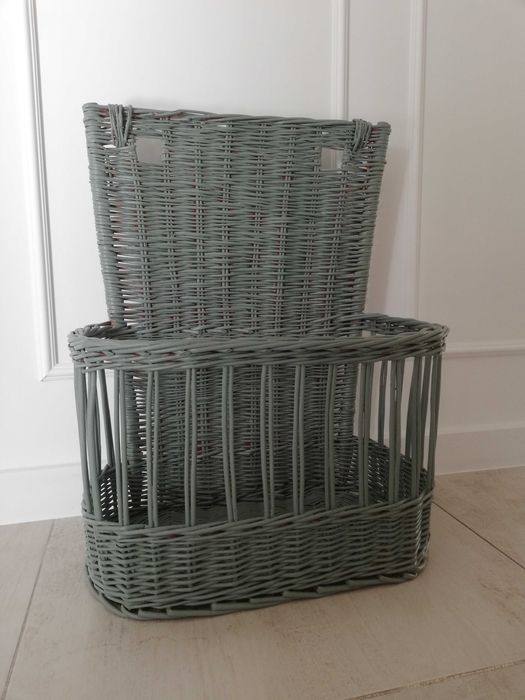 Kosz wiklinowy na książki lub pluszaki