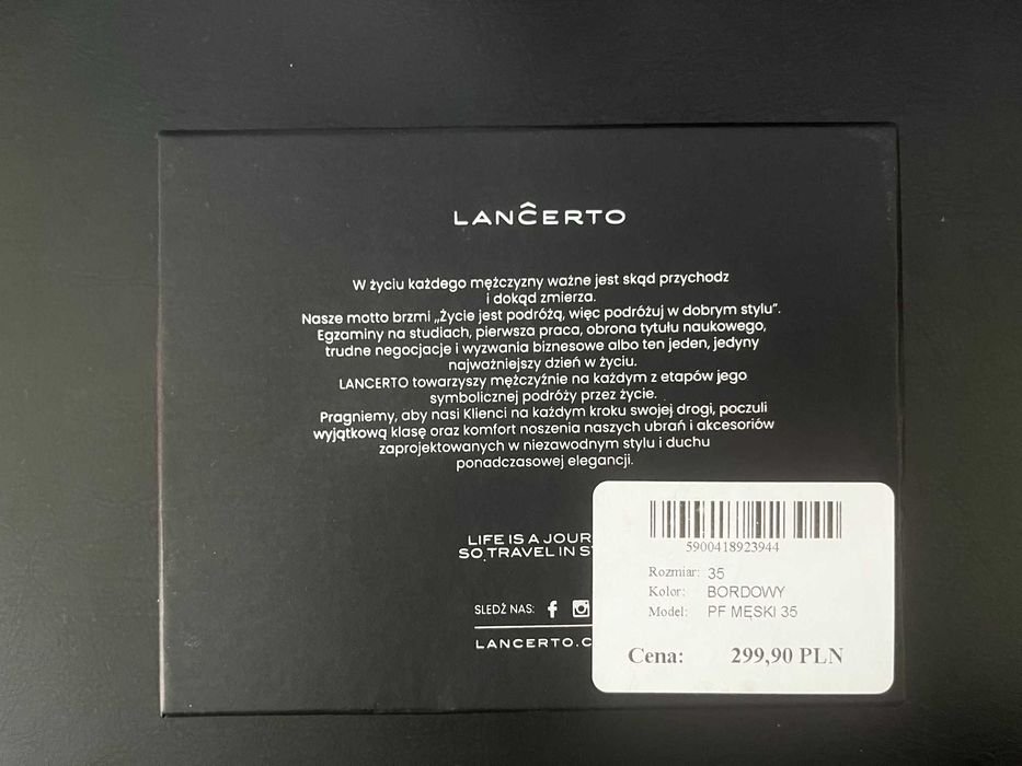 Portfel Męski Skórzany Bordowy RFID