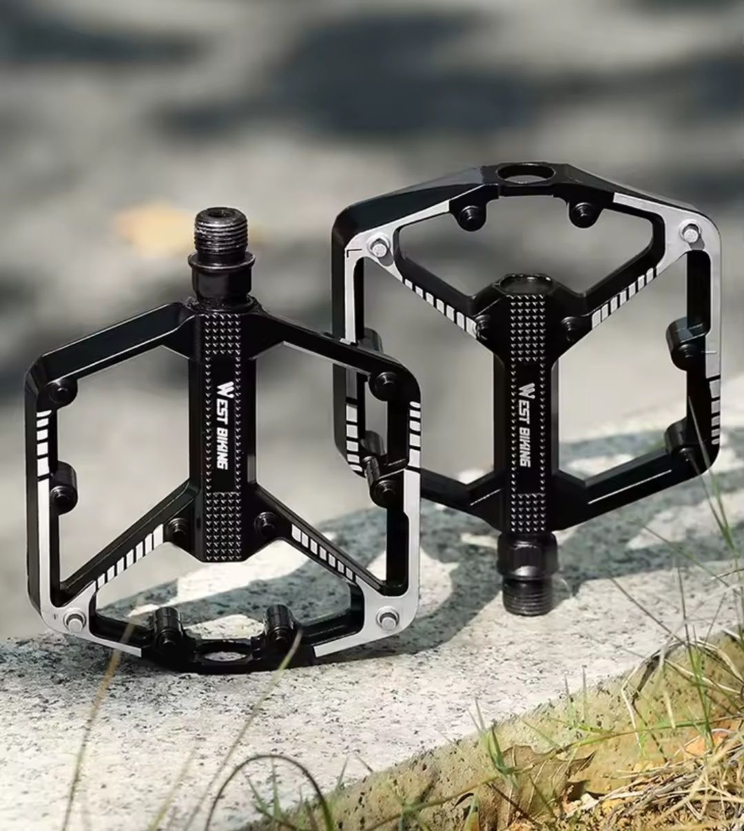 Pedały platformowe West Biking DU MTB Czarne Lekkie i wytrzymałe Nowe