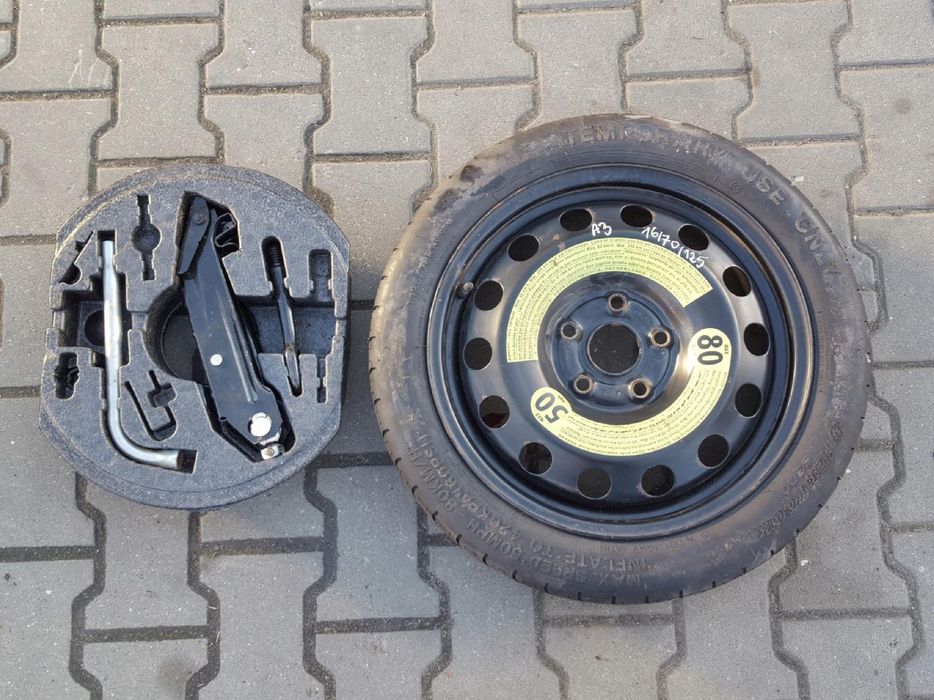 AUDI A3 8P SEAT LEON II ALTEA KOŁO DOJAZDOWE 16 5X112 LEWAREK