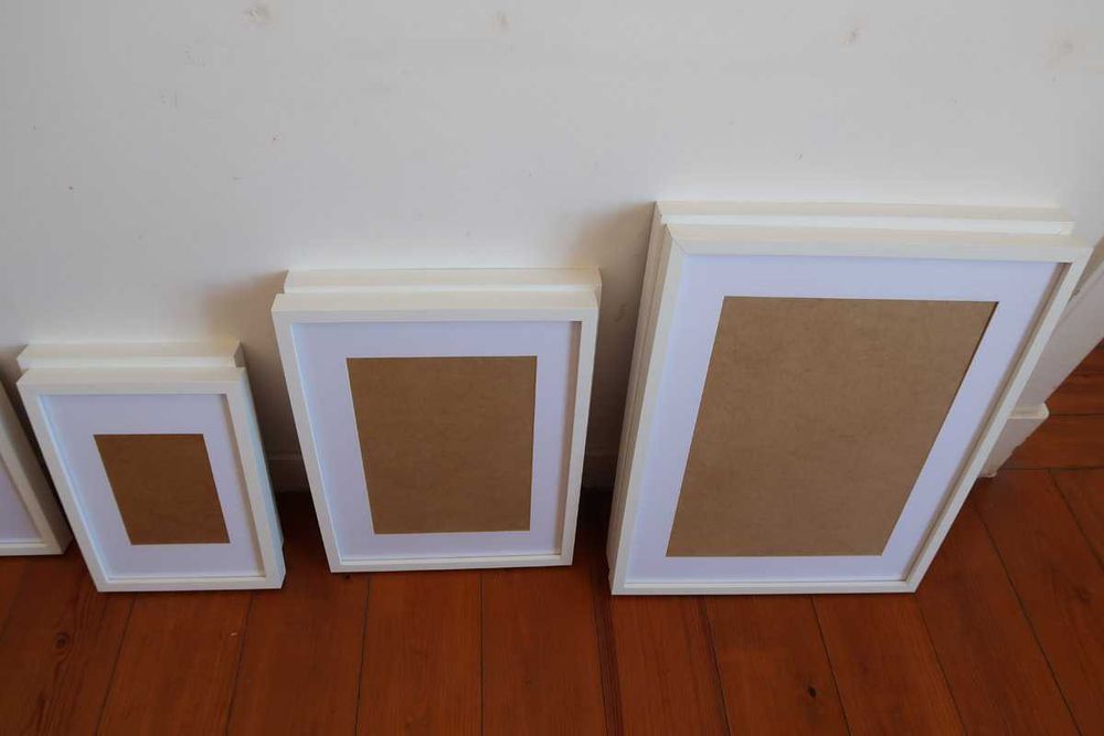 7 molduras brancas com vidro