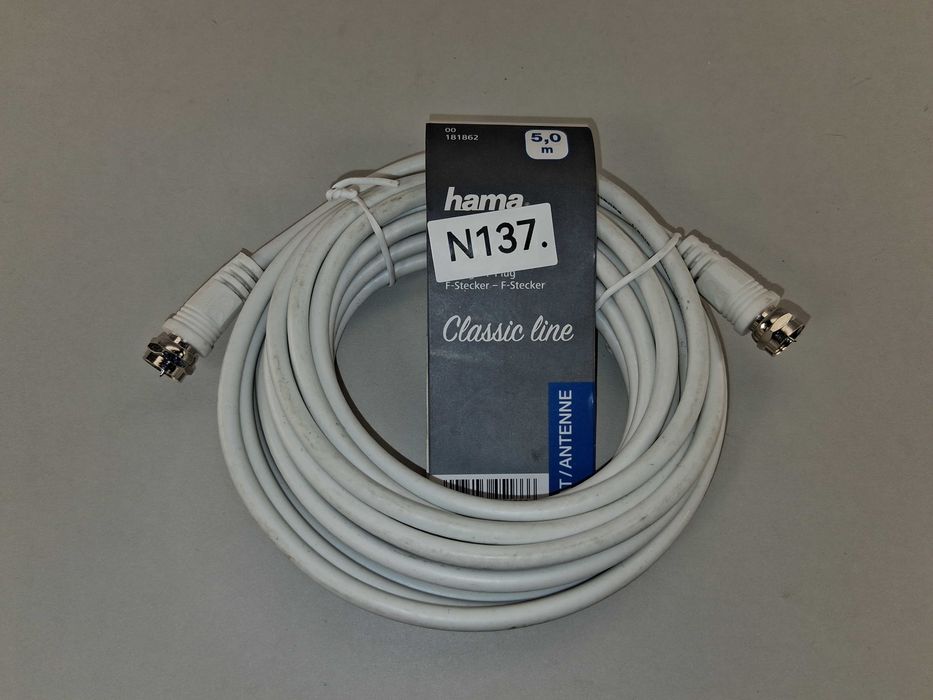 N137 Kabel SAT Hama Classic Line F-Stecker 5m 85dB Antenowy