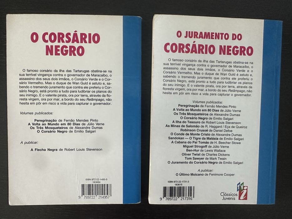 7€ Pack 2 livros Emilio Salgari