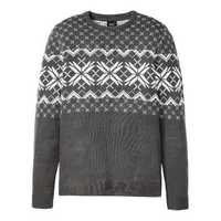 dopasowany sweter pullover ze wzorem szary 44-46