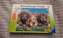 Puzzle Ravensburger psy pieski 300 jak Tefl nowe kotki kotki