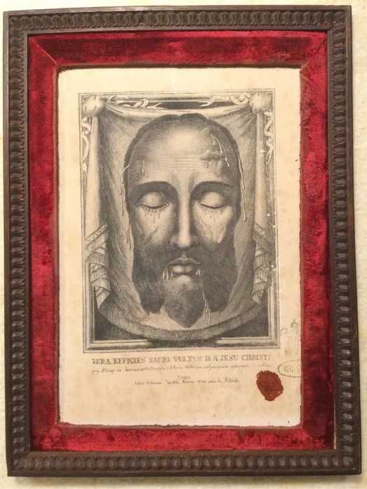 Relicário Sta. Verónica - Arte Sacra - Rosto de Cristo - Vaticano 1888