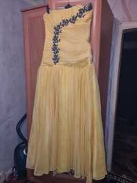 Выпускное, бальное платье жёлтого цвета