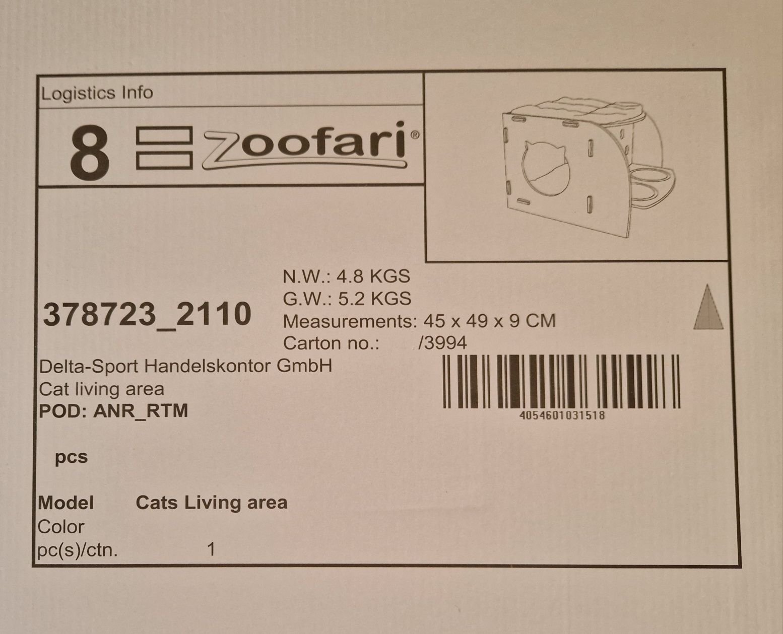 Zoofari domek dla kota z miseczkami