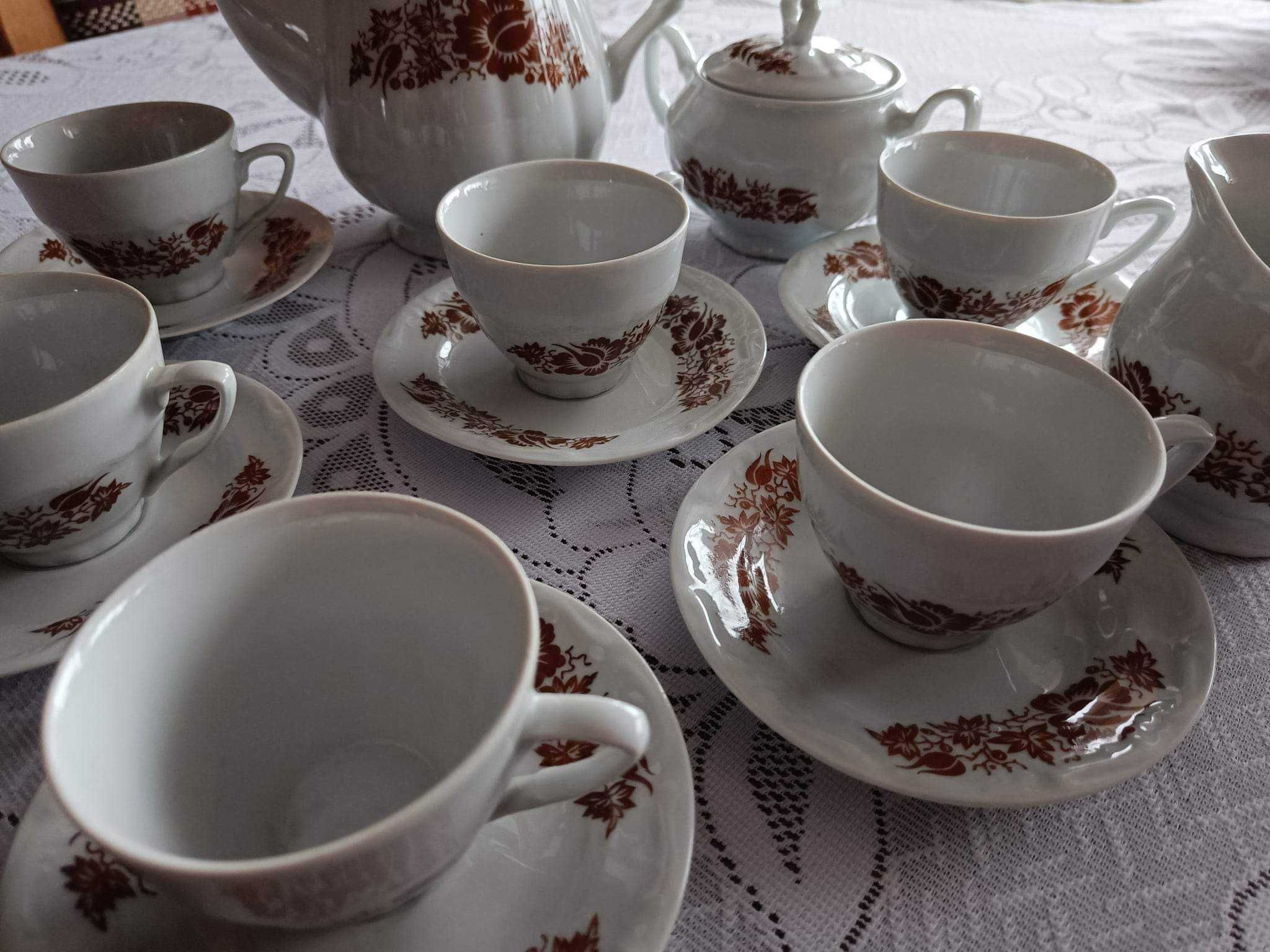 Serwis do kawy herbaty retro prl Bogucice porcelana