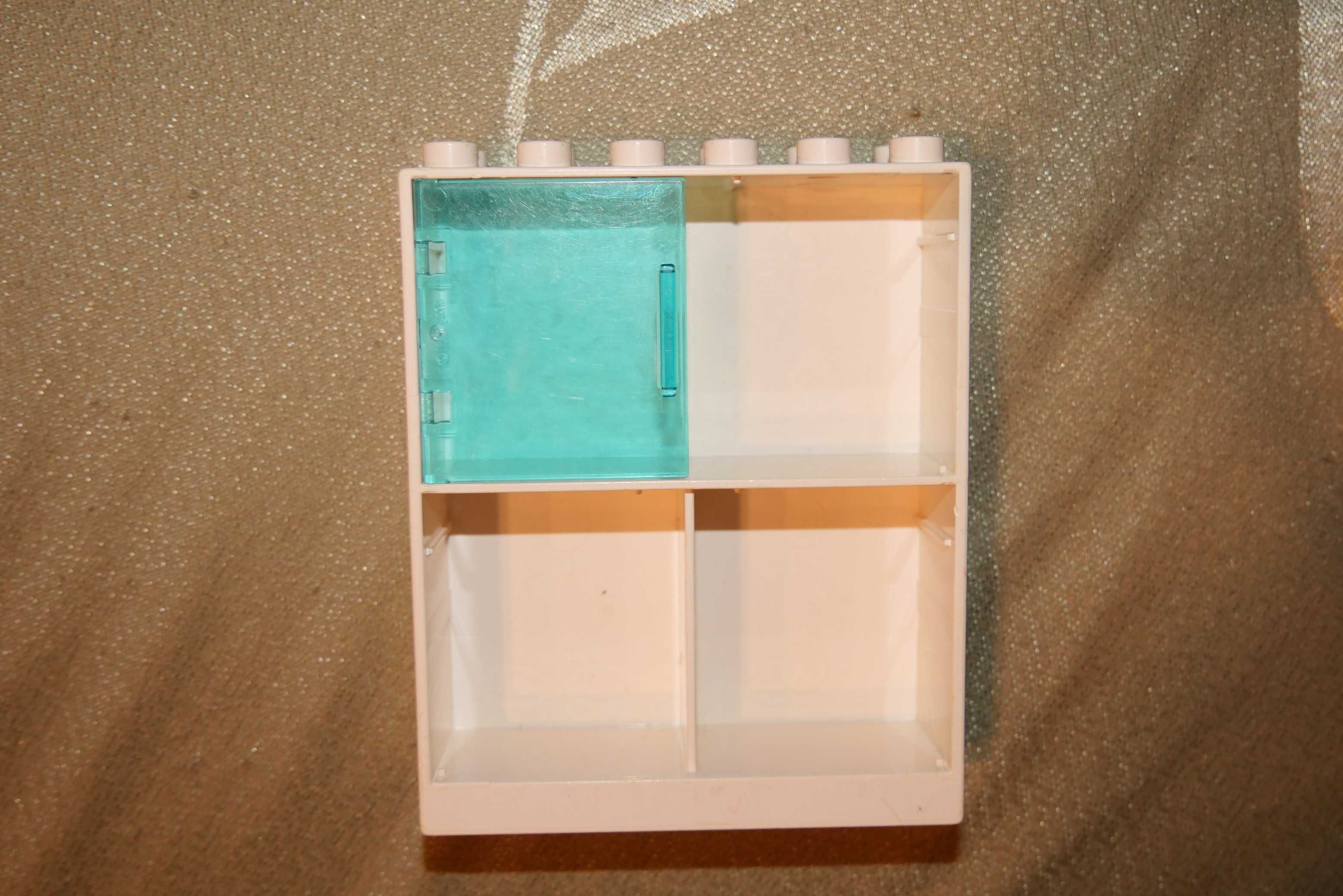 Lego Duplo klocek biała szafa półka półki słupek słup + szyba niebiesk